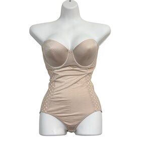 Assets Red Hot Label Spank’s Polka Dot Strapless Shapewear Bodysuit Size Medium
